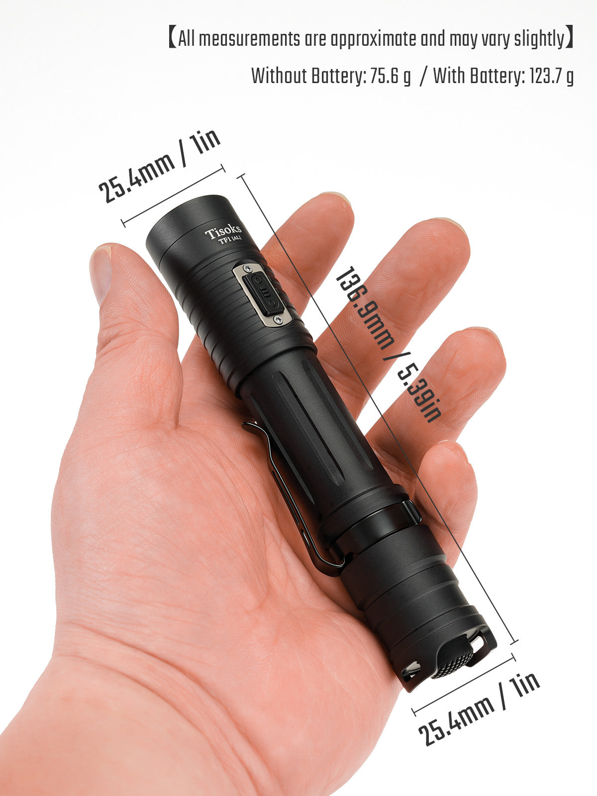 Tisoks TF1 Rechargeable Multicolor  2500 Lumens LED Flashlight