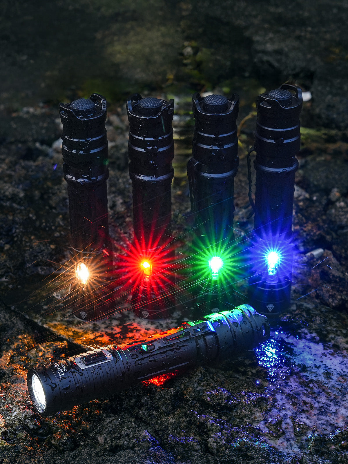 Tisoks TF1 Rechargeable Multicolor  2500 Lumens LED Flashlight
